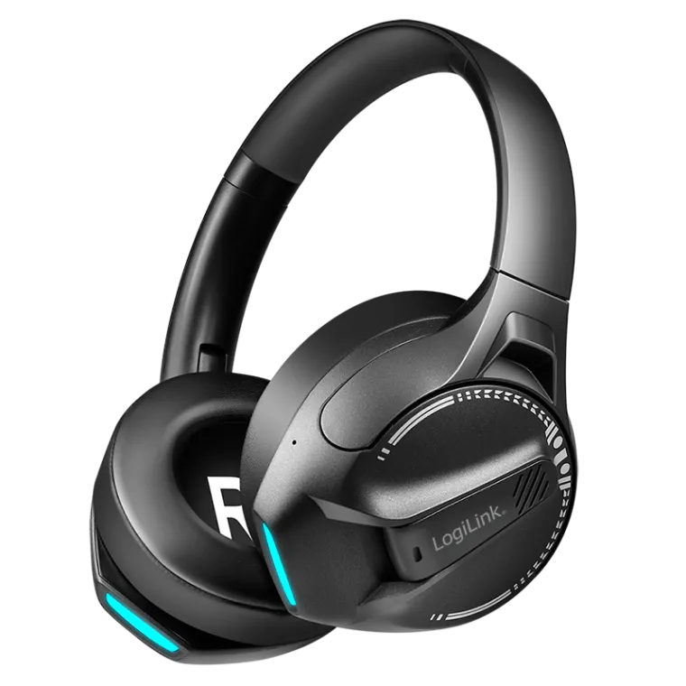 BT 6.0 Gaming-Headset, 3,5 mm AUX, verstellbares Kopfband, 50 Stunden Akkulaufzeit, Schwarz