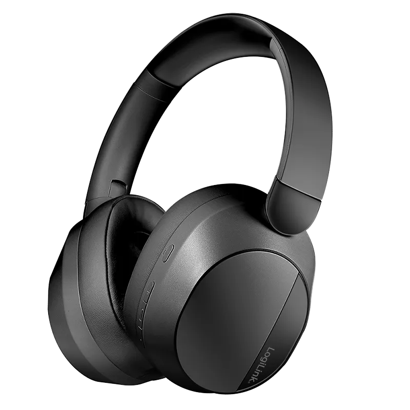 BT 6.0 Sound Wave-Headset, ANC, 3,5 mm AUX, 15 Stunden Akkulaufzeit, Schwarz