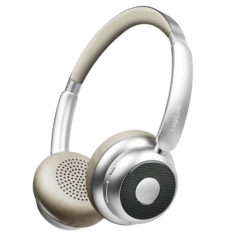 BT 6.0 AuraSolo-Headset, 20 Std.-Akku, ANC, Ø40 mm, Multi-Steuerung, Silber