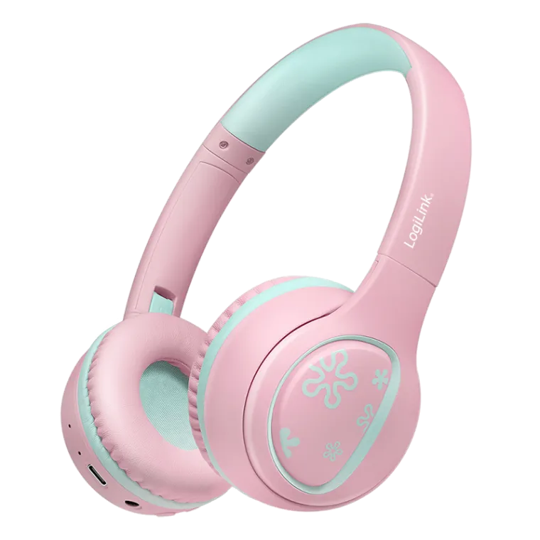 BT 5.4 Kinderheadset, max. 85 dB, mit Mikrofon, faltbar, Pink