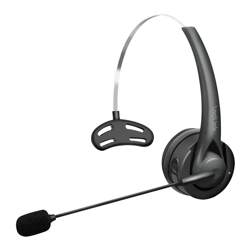 Kabelloses Mono-Headset, flexibles Mikrofon, BT 6.0, USB-C, 10 m Reichweite, schwarz