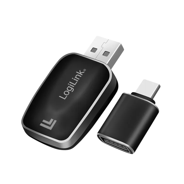 Wireless BT 5.0 Kfz-Autoadapter für CarPlay & Android Auto, USB-A + USB-C, Schwarz