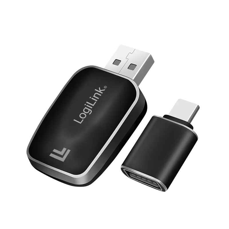 Wireless BT 5.0 Kfz-Autoadapter für CarPlay & Android Auto, USB-A + USB-C, Schwarz