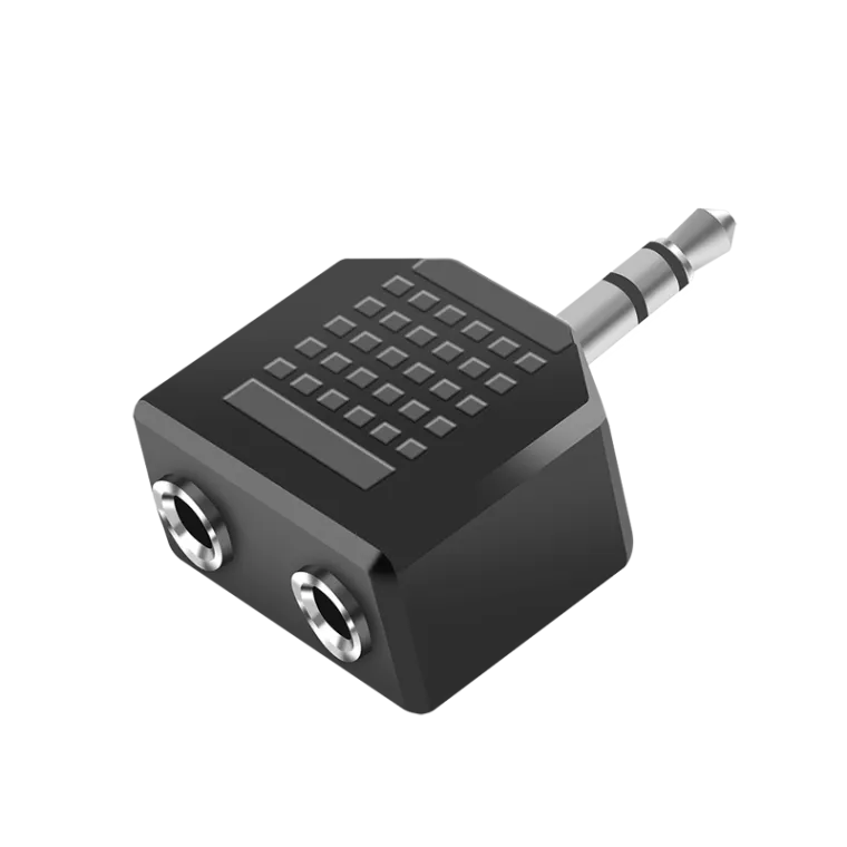 Audio-Adapter, 3,5 mm 3-Pin/M zu 2x 3,5 mm 3-Pin/F, schwarz