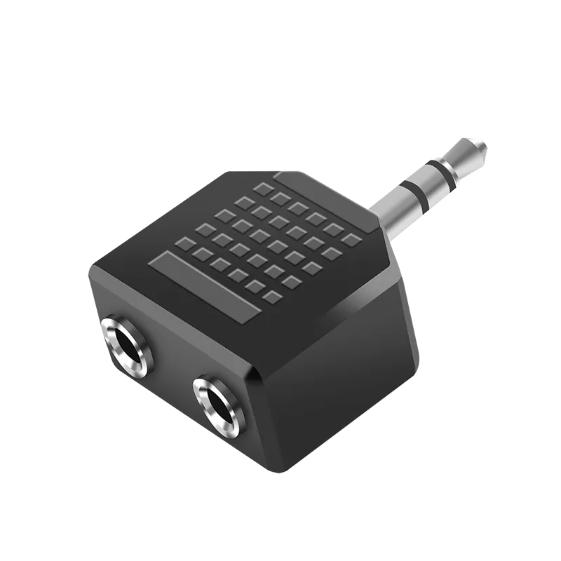 Audio-Adapter, 3,5 mm 3-Pin/M zu 2x 3,5 mm 3-Pin/F, schwarz