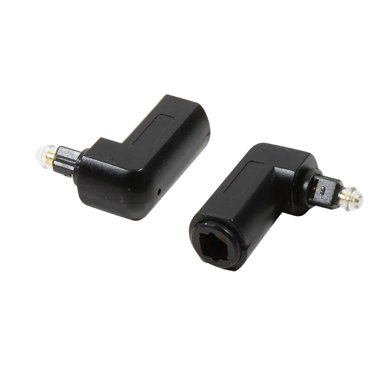 Audio-Adapter (90°), Toslink/M zu Toslink/F, schwarz