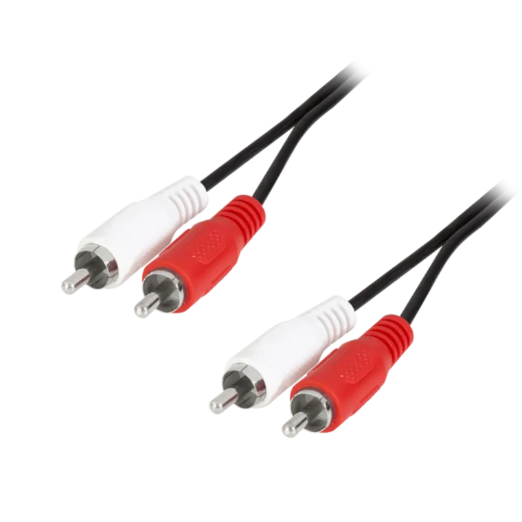Audio-Kabel, 2x Cinch/M zu 2x Cinch/M, schwarz, 2,5 m