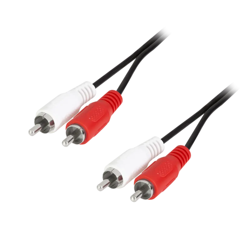 Audio-Kabel, 2x Cinch/M zu 2x Cinch/M, schwarz, 2,5 m