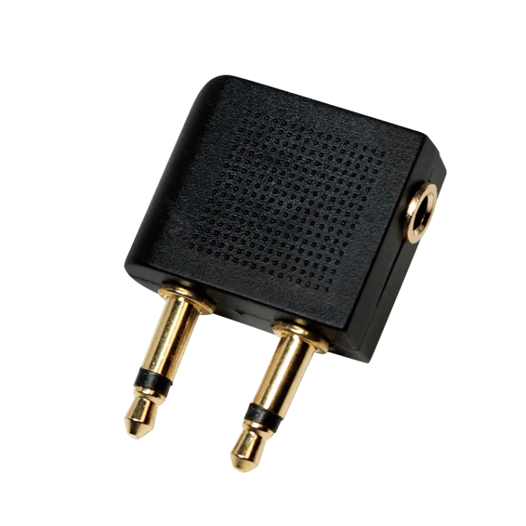 Audio-Adapter, 2x 3,5 mm 2-Pin/M zu 3,5 mm 3-Pin/F, 90°, schwarz