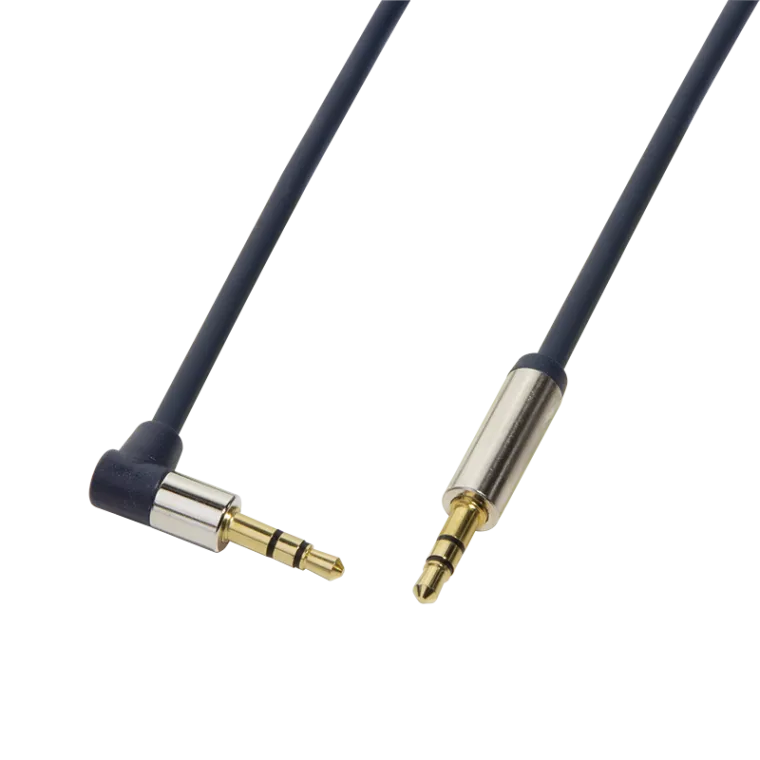 Audio-Kabel, 3,5 mm 3-Pin/M (90°) zu 3,5 mm 3-Pin/M, blau, 3 m