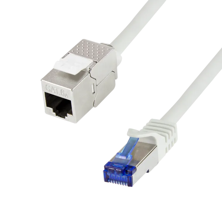 Konsolidierungspunkt-Patchkabel, Cat.6A, S/FTP, Grau, 20 m