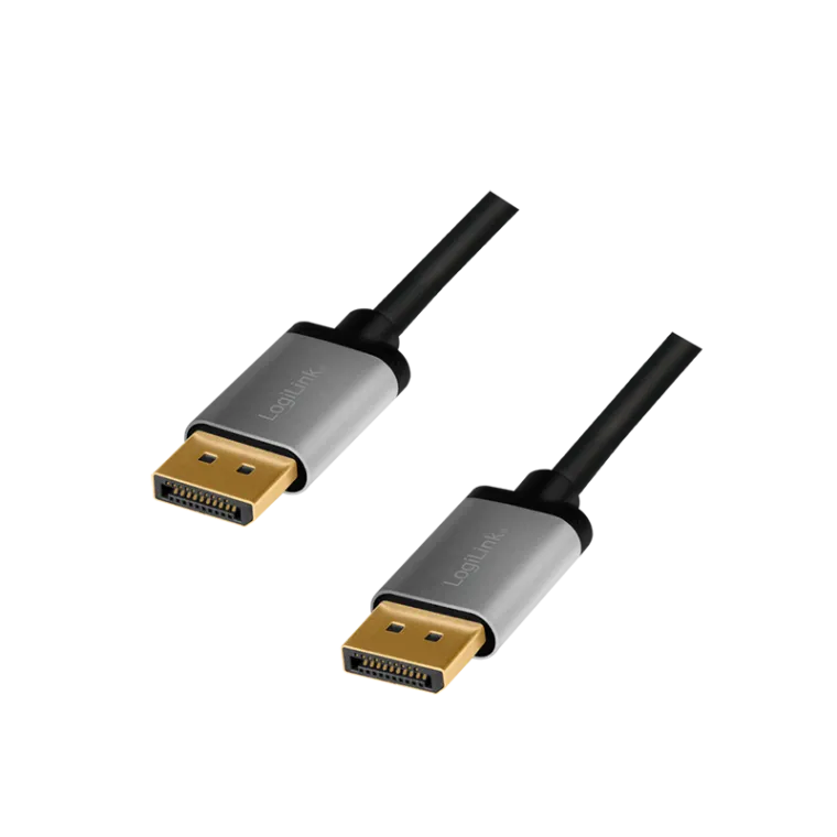 DisplayPort-Kabel, DP/M zu DP/M, 4K/60 Hz, Alu, schwarz/grau, 2 m