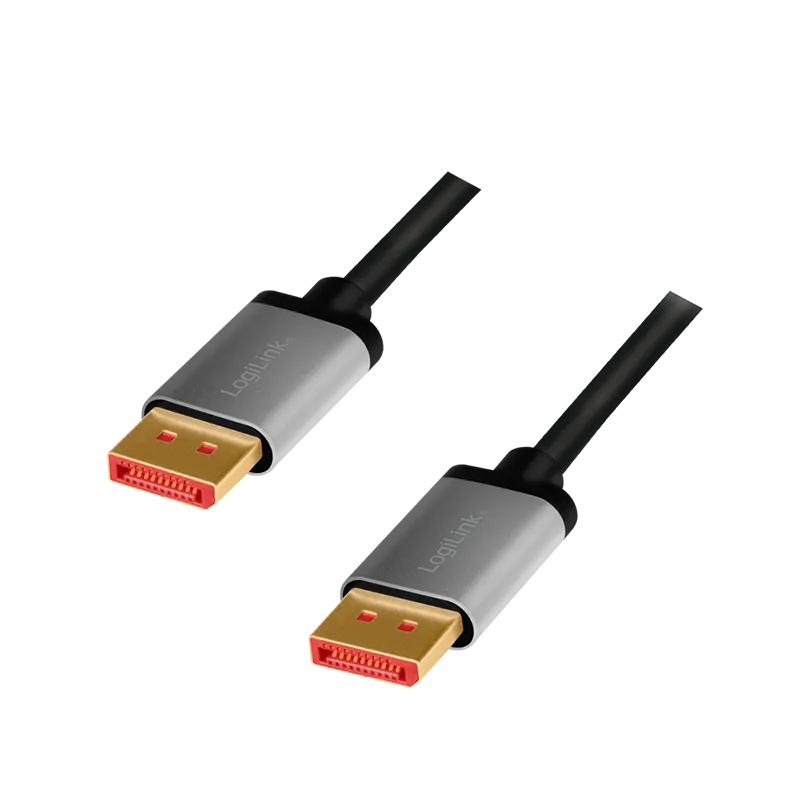 DisplayPort-Kabel, DP/M zu DP/M, 8K/60 Hz, Alu, schwarz/grau, 1 m