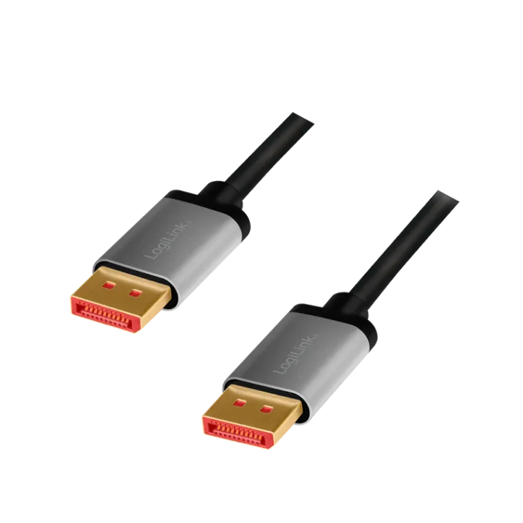 DisplayPort-Kabel, DP/M zu DP/M, 8K/60 Hz, Alu, schwarz/grau, 2 m