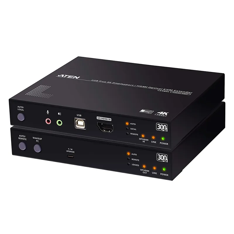 USB True 4K DisplayPort/HDMI Optischer KVM Extender