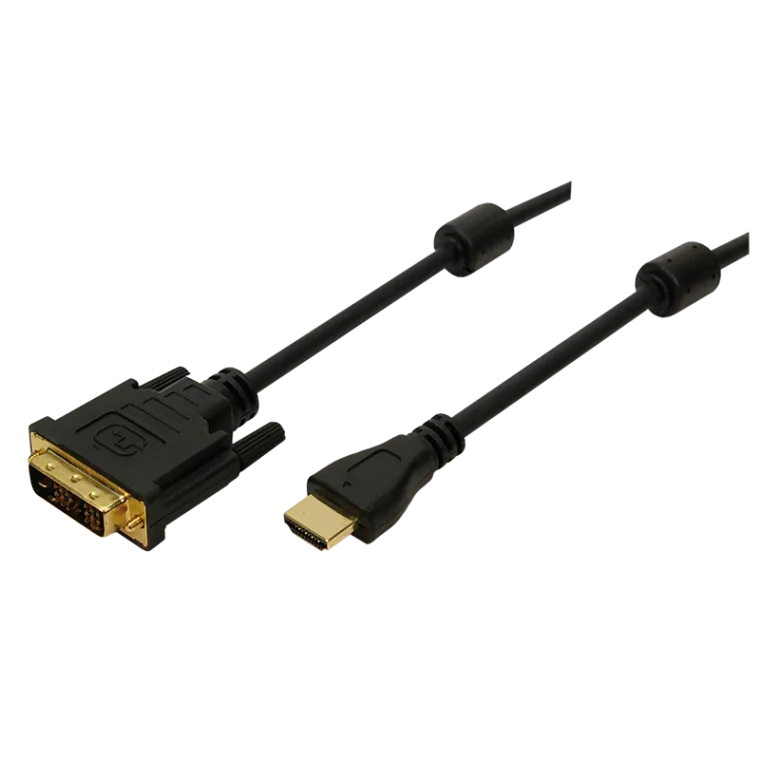 HDMI-Kabel, A/M zu DVI/M, 1080p, 2x Ferrit, bidirekt, schwarz, 3 m