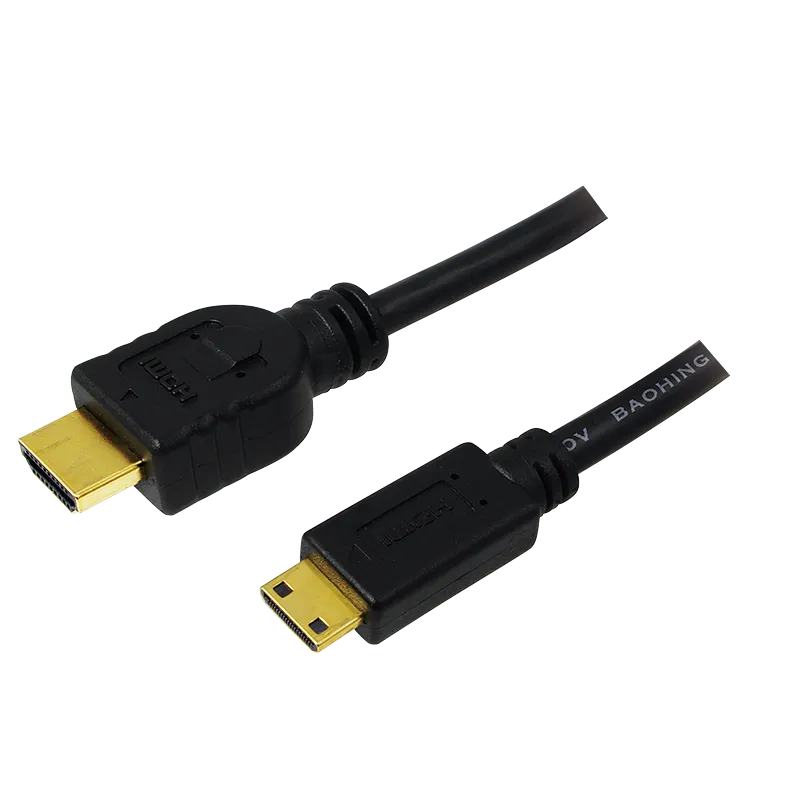 HDMI-Kabel, Mini-C/M zu A/M, 4K/30 Hz, schwarz, 1 m