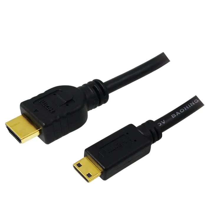 HDMI-Kabel, Mini-C/M zu A/M, 4K/30 Hz, schwarz, 1,5 m