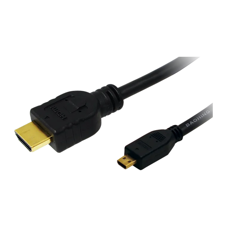 HDMI-Kabel, Micro-D/M zu A/M, 4K/30 Hz, schwarz, 1 m