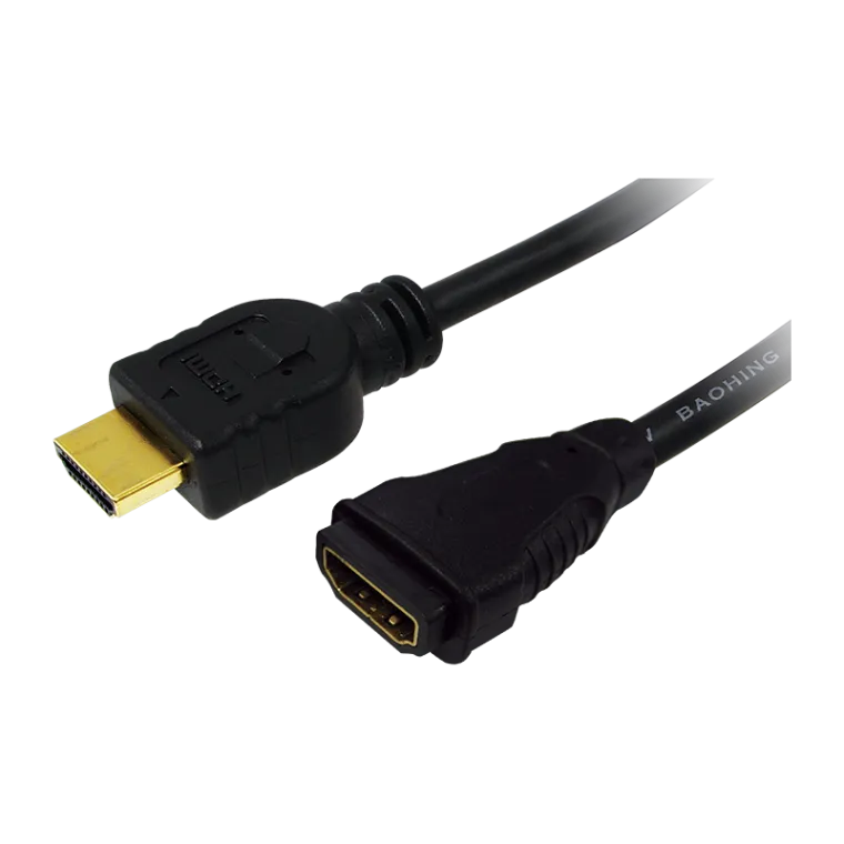 HDMI-Kabel, A/M zu A/F, 4K/30 Hz, schwarz, 3 m