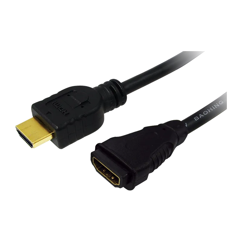 HDMI-Kabel, A/M zu A/F, 4K/30 Hz, schwarz, 5 m