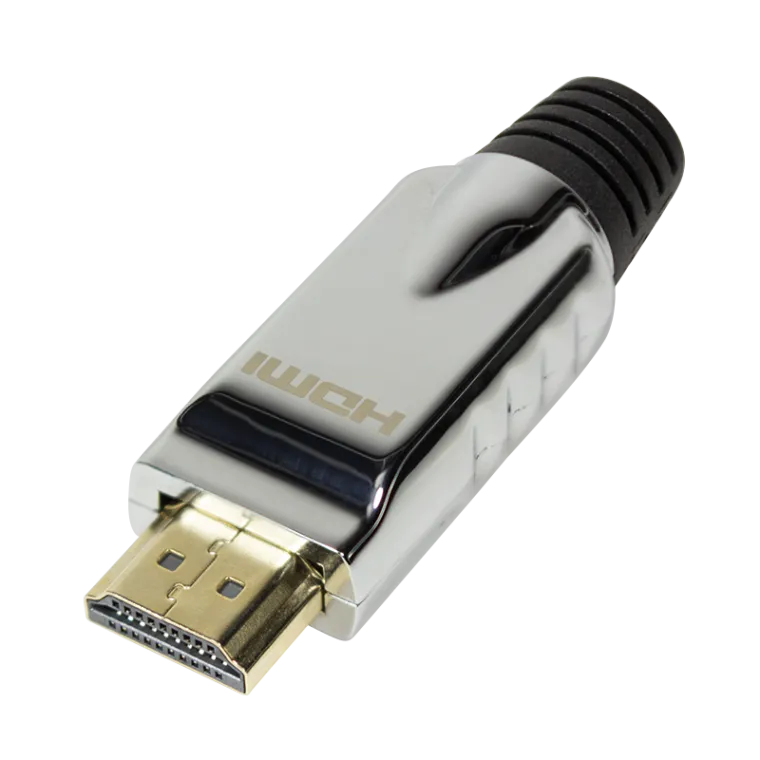 HDMI-Stecker zur Selbstmontage, A/M, Metall, silber