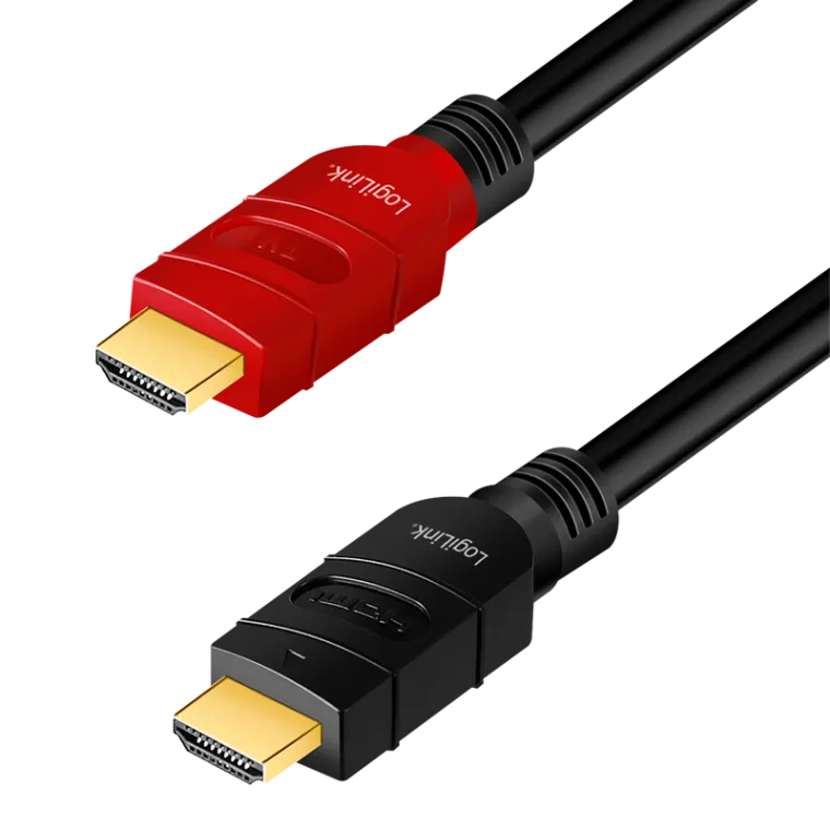 HDMI-Kabel, A/M zu A/M, 4K/60 Hz, AMP, schwarz/rot, 10 m