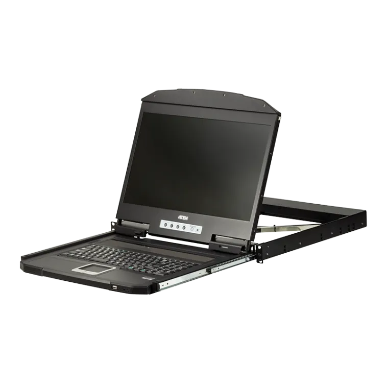 1U Single Rail Breitbild LCD Konsole (USB / VGA)
