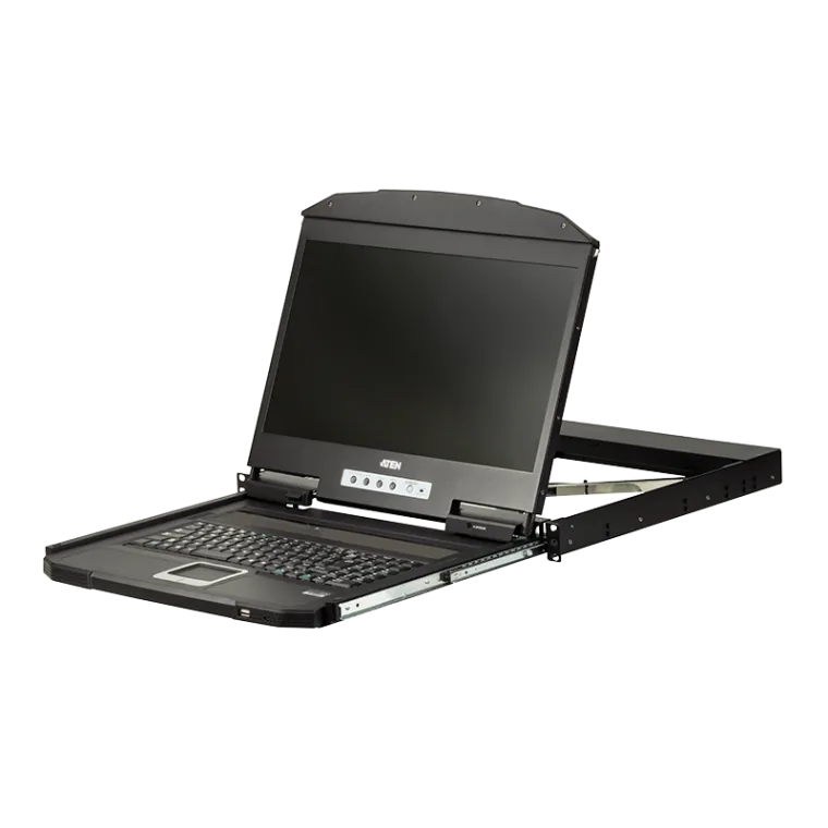 1U Single Rail Breitbild LCD Konsole (USB/HDMI) 1366x768