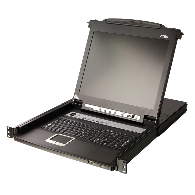 LCD Konsole 19" mit KVM Switch 8-Port (USB - PS/2 VGA) mit USB Port