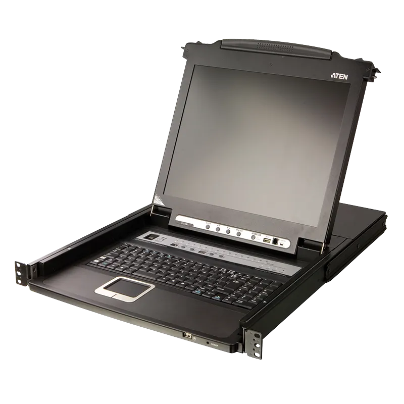 LCD Konsole 17" mit KVM Switch 16-Port (USB - PS/2 VGA) mit USB Port