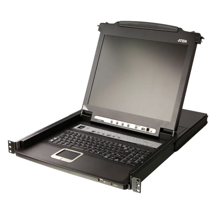 LCD Konsole 19" mit KVM Switch 16-Port (USB - PS/2 VGA) mit USB Port