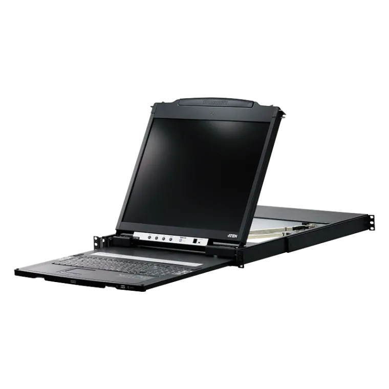LCD Konsole 19", Schrankeinbau (USB - PS/2 VGA) mit USB Peripherie Port (Dual Rail)
