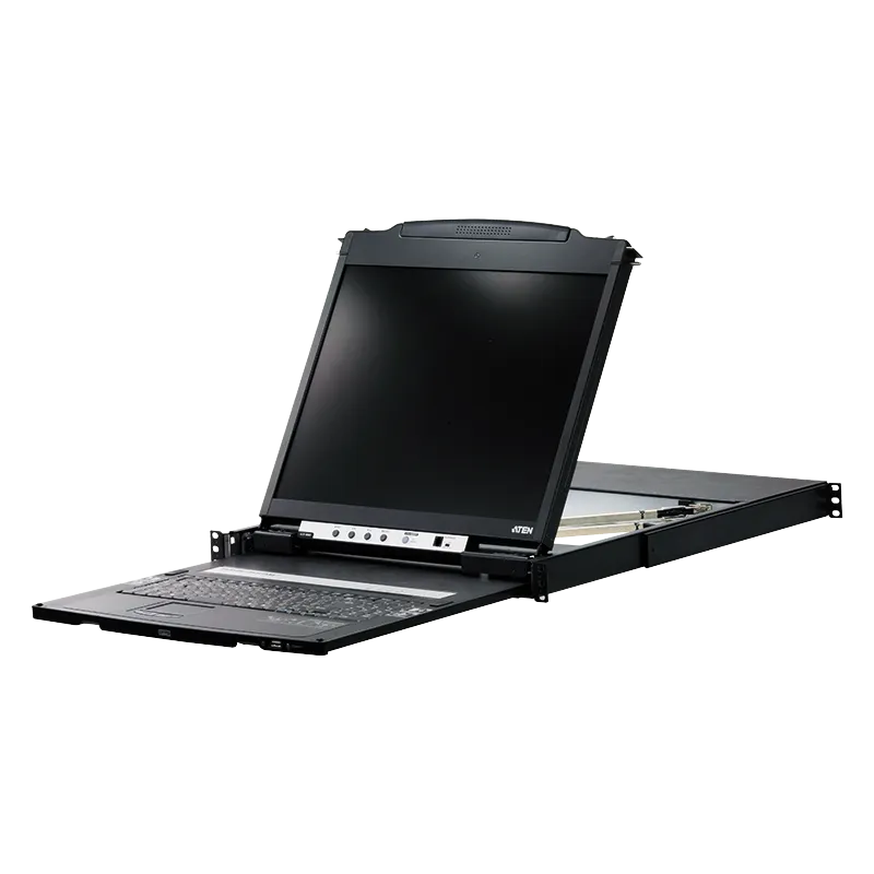 LCD Konsole 19", Schrankeinbau (USB - PS/2 VGA) mit USB Peripherie Port (Dual Rail)