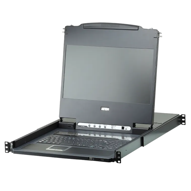 LCD Konsole mit 8-Port KVM Switch, DVI, Full HD