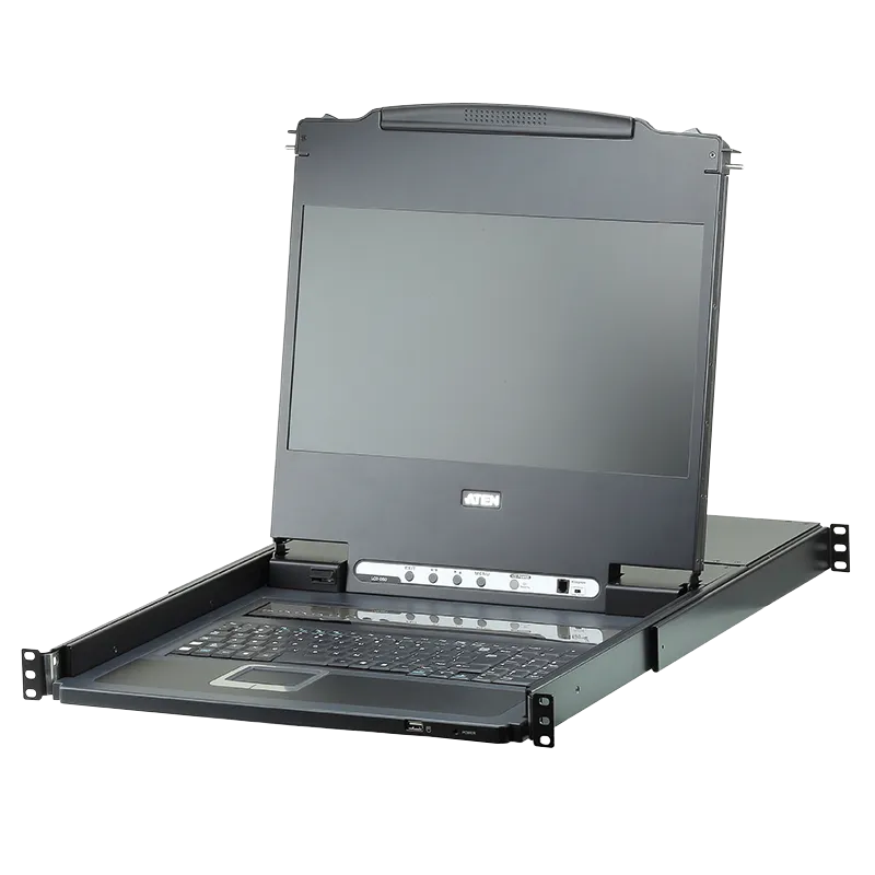 LCD Konsole mit 8-Port KVM Switch, DVI, Full HD