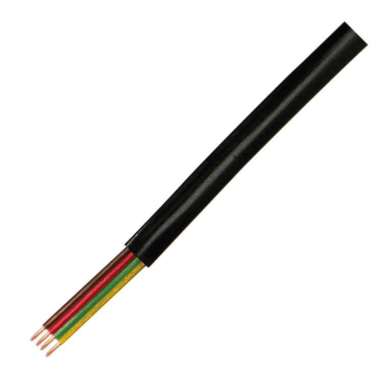 Telefonkabel flach, 4-adrig, Schwarz, 100 m