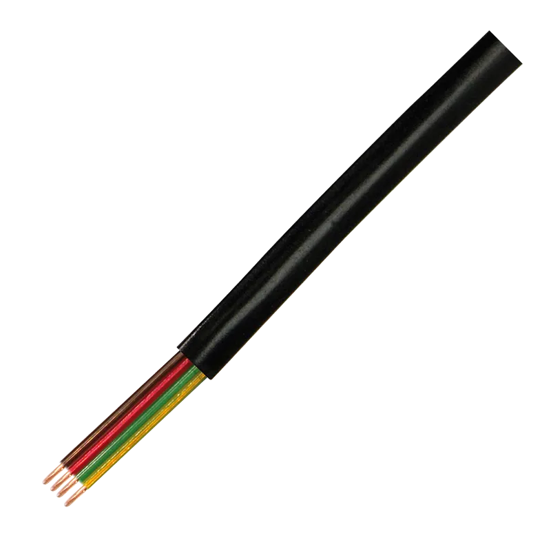 Telefonkabel flach, 4-adrig, Schwarz, 100 m