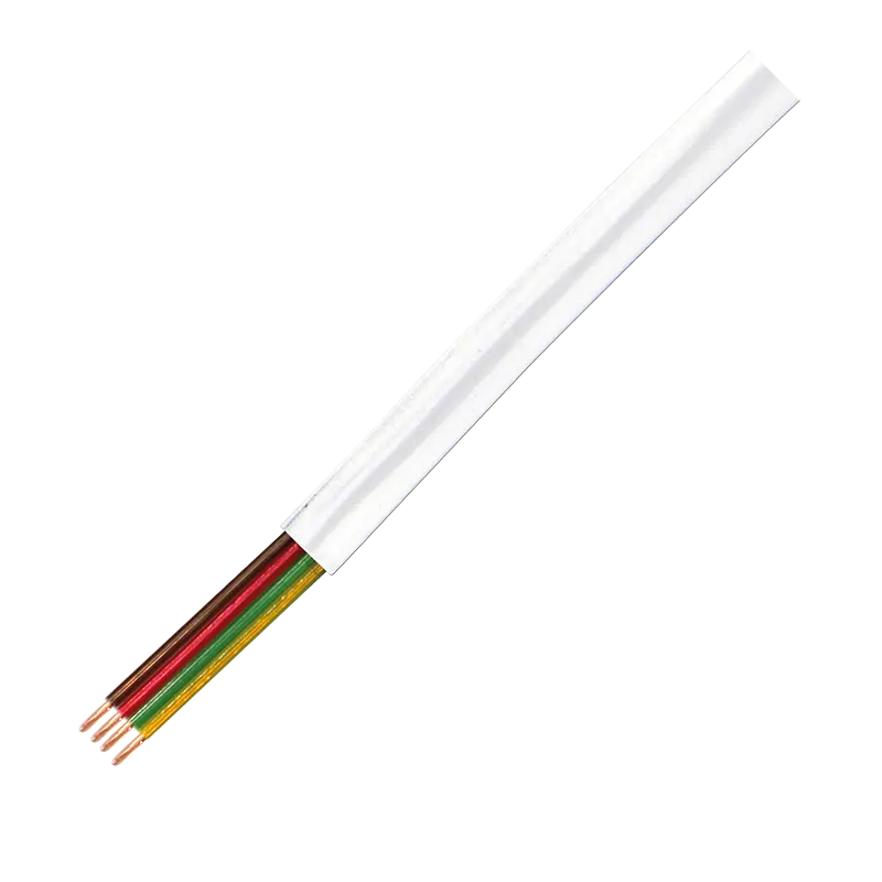 Telefonkabel flach, 4-adrig, CCA, Weiß, 100 m