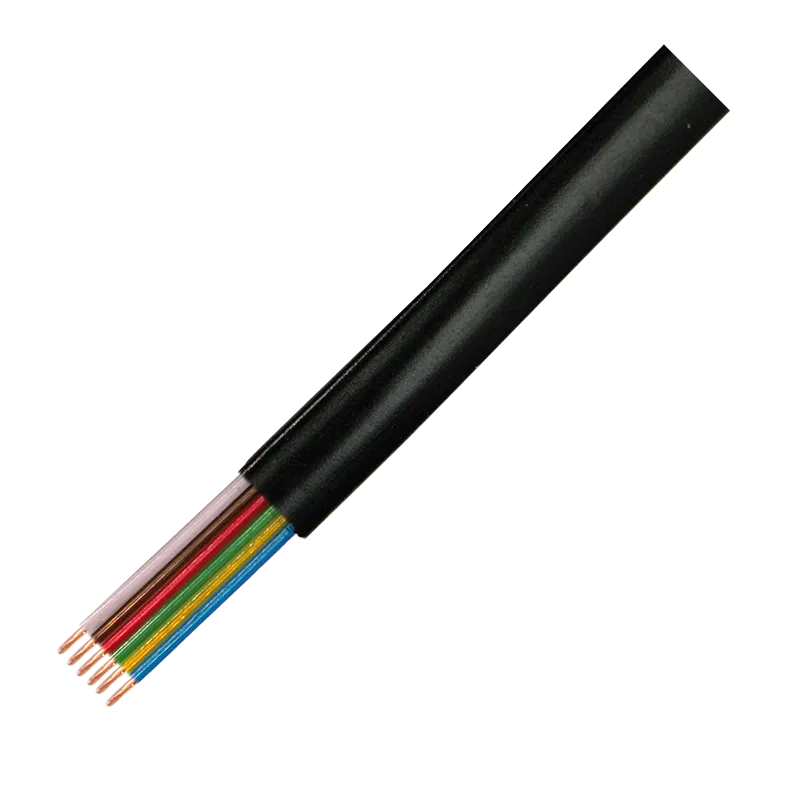 Telefonkabel flach, 6-adrig, Schwarz, 100 m