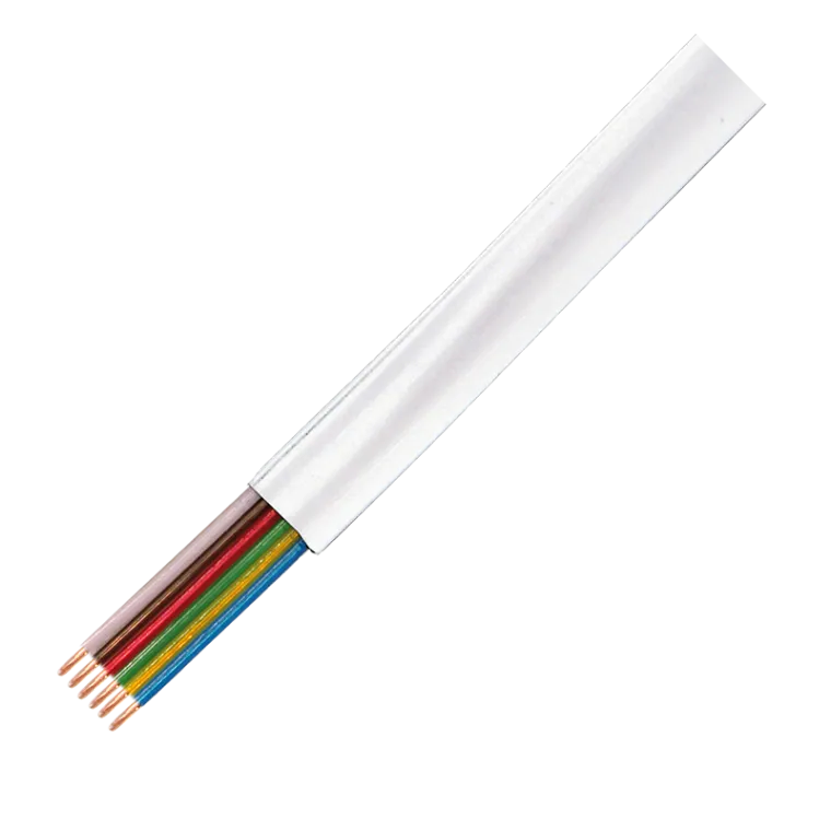 Telefonkabel, flach, 6-adrig, Weiß, 100 m