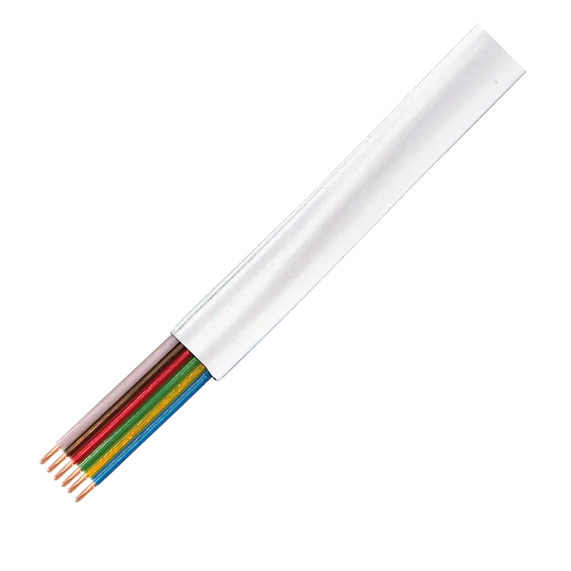 Telefonkabel, flach, 6-adrig, Weiß, 100 m