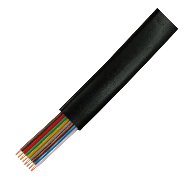 Telefonkabel flach, 8-adrig, Schwarz, 100 m