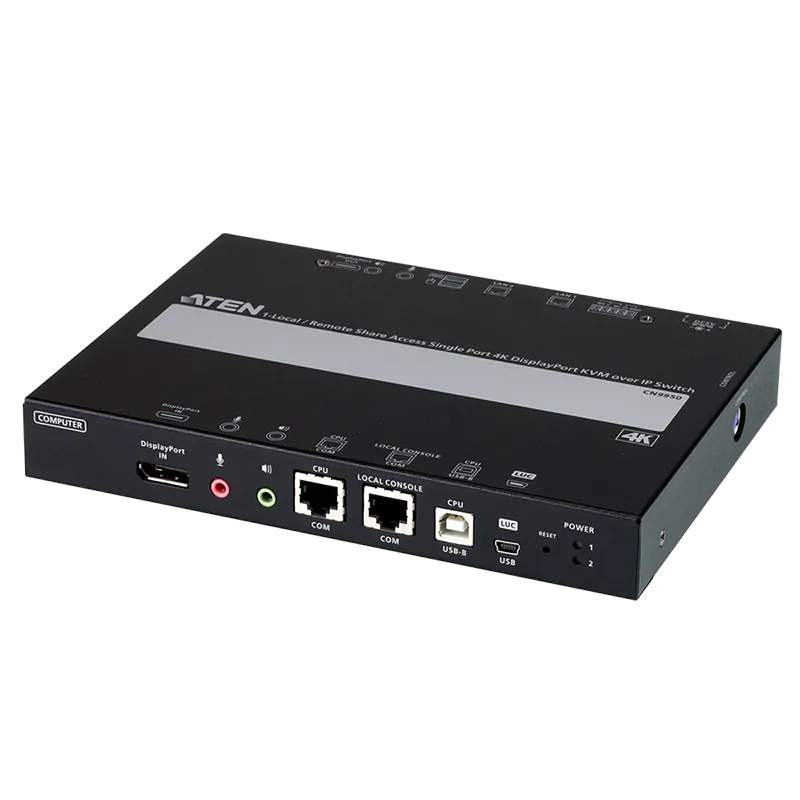 1-Local/Remote Share Access Einzelport 4K DisplayPort KVM over IP Switch