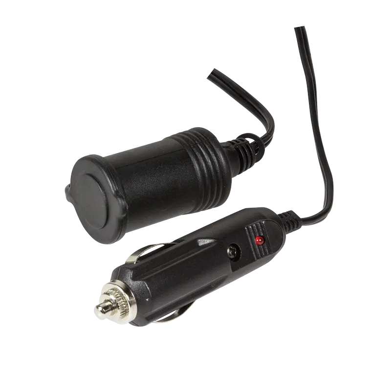 Stromkabelverlängerung für Zigarettenanzünder, M/F, (12 V/60 W), schwarz, 2 m