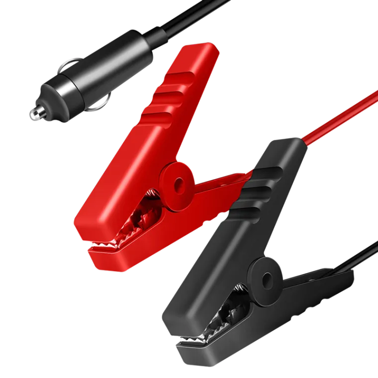 Power adapter cable, Zigarettenanzünder/M zu Alligator-Klemme, schwarz/rot, 2 m