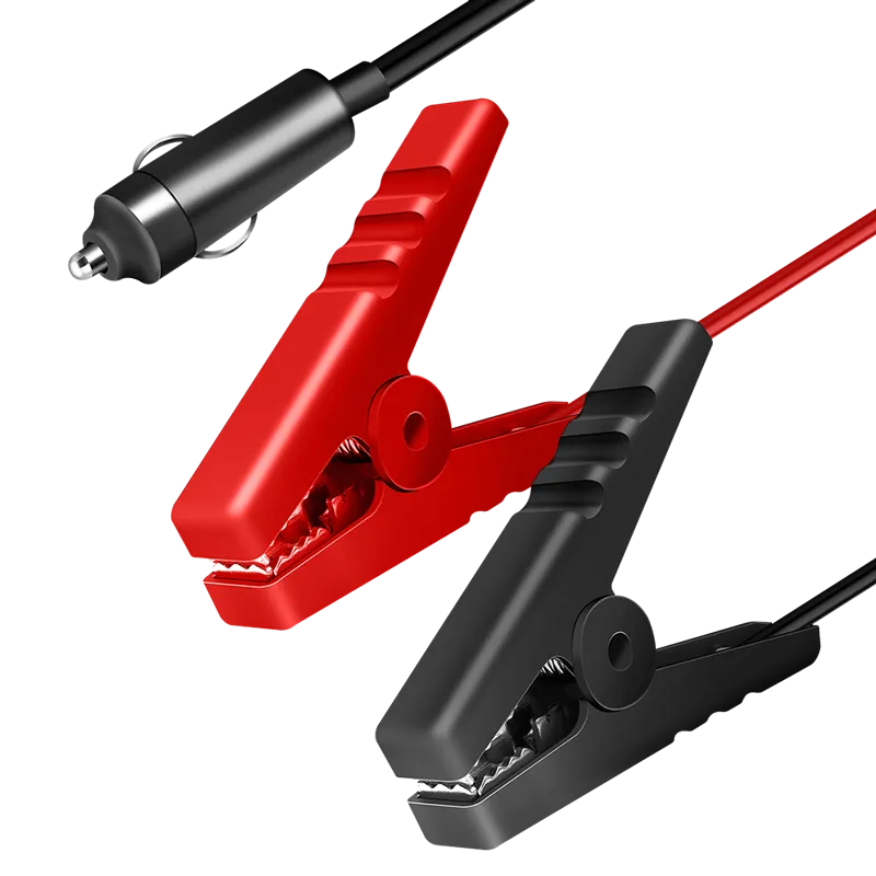 Power adapter cable, Zigarettenanzünder/M zu Alligator-Klemme, schwarz/rot, 2 m