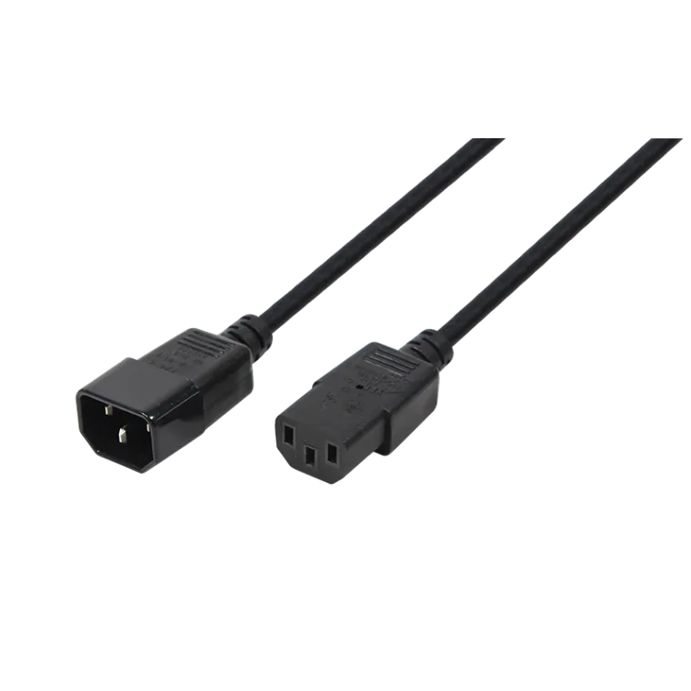 Netzkabelverlängerung, IEC C14 zu IEC C13, schwarz, 1,8 m