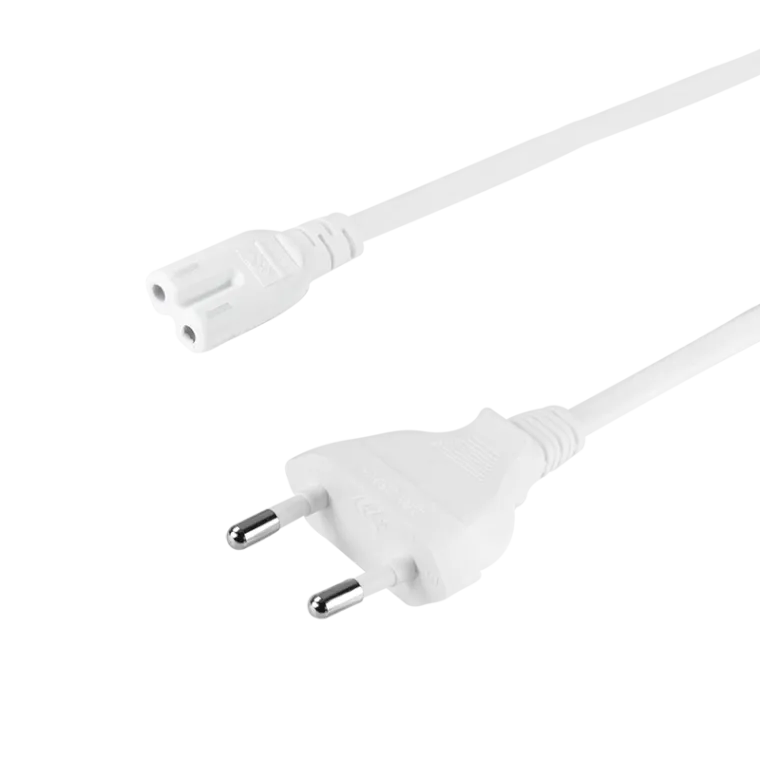 Netzkabel, CEE7/16 auf IEC C7, weiß, 1,8 m