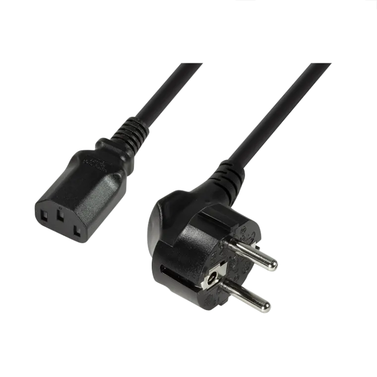 Netzkabel, CEE7/7 (90°) zu IEC C13, schwarz, 3 m